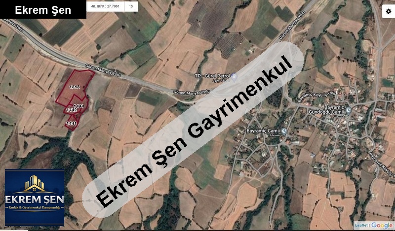 gönen asfaltli yola cephe bakimli cevi̇z bahçesi̇(araç takasi olur