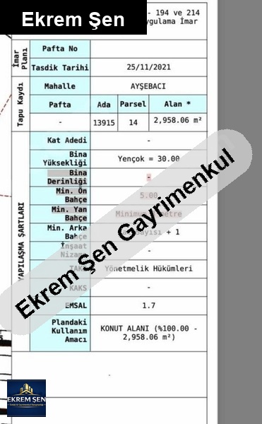yüksek kat i̇marli arsa