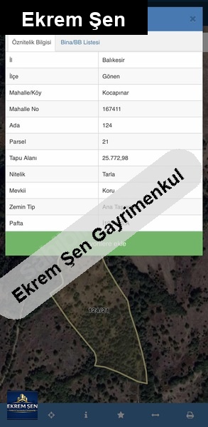 sahibinden balıkesir gönen kocapınar 25.772m2