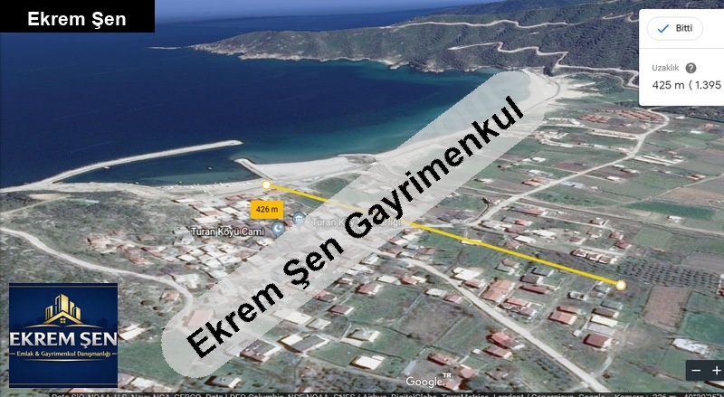 turan köy'de merkezi̇ konumda deni̇ze 400m arsa tapulu