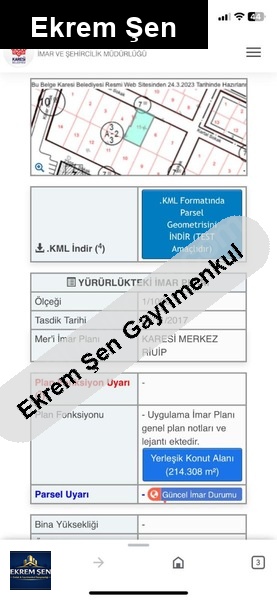 karesi camii karşısı satılık arsa
