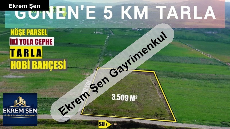 gönen'e 5 km köşe parsel 3509 m2 i̇ki̇ yola cephe