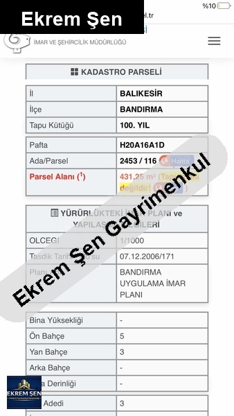 100. yıl mh. sahi̇bi̇nden satilik 431 m konut i̇marli arsa