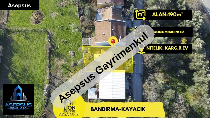 Asepsus Emlak'tan 2+1 kayacık mh. 'sinde satılık müstakil ev