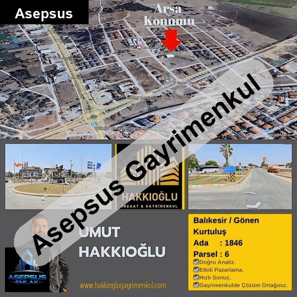 Asepsus Emlak'tan  kurtuluş mh. 'sinde satılık arsa