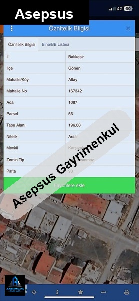 Asepsus Emlak'tan  gündoğdu mh. 'sinde satılık arsa