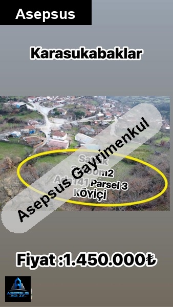 Asepsus Emlak'tan  karasukabaklar mh. 'sinde satılık arsa
