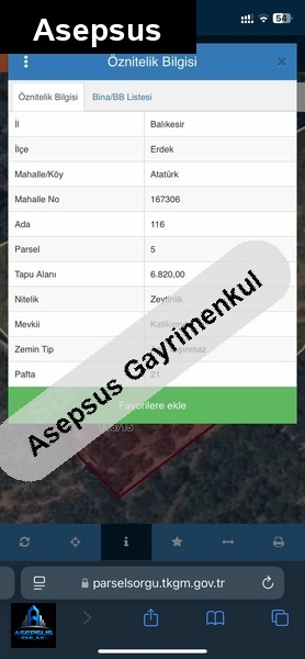 Asepsus Emlak'tan  atatürk mh. 'sinde satılık arsa