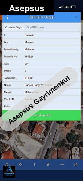 Asepsus Emlak'tan  maltepe mah. 'sinde satılık arsa