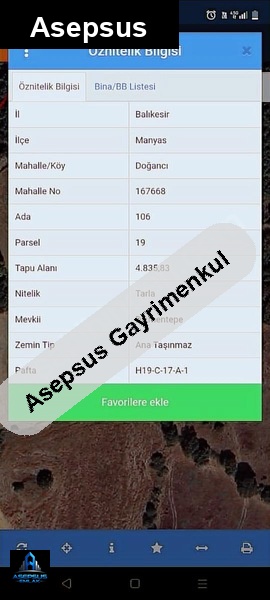 Asepsus Emlak'tan  doğancı mh. 'sinde satılık arsa