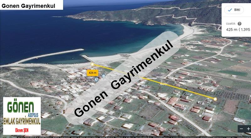 turan köy'de merkezi̇ konumda deni̇ze 400m arsa tapulu