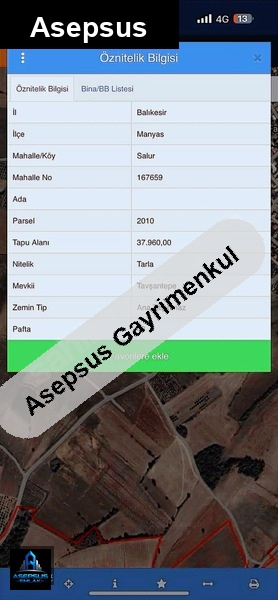 Asepsus Emlak'tan  salur mh. 'sinde satılık arsa