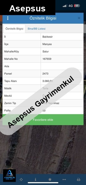 Asepsus Emlak'tan  salur mh. 'sinde satılık arsa