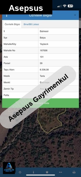 Asepsus Emlak'tan  yaylacık mh. 'sinde satılık arsa