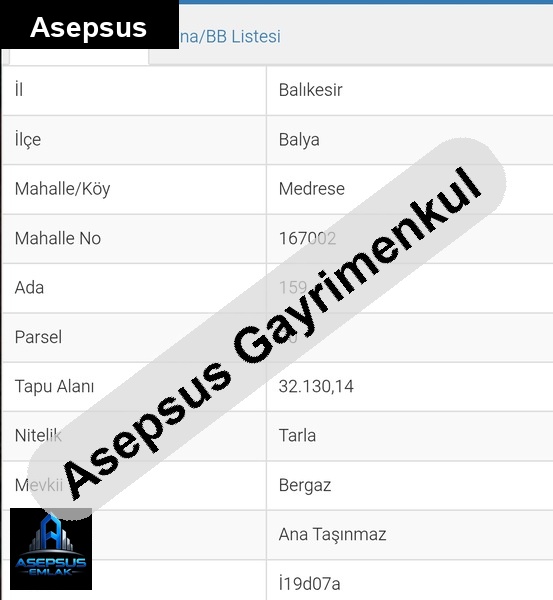 Asepsus Emlak'tan  medrese mh. 'sinde satılık arsa