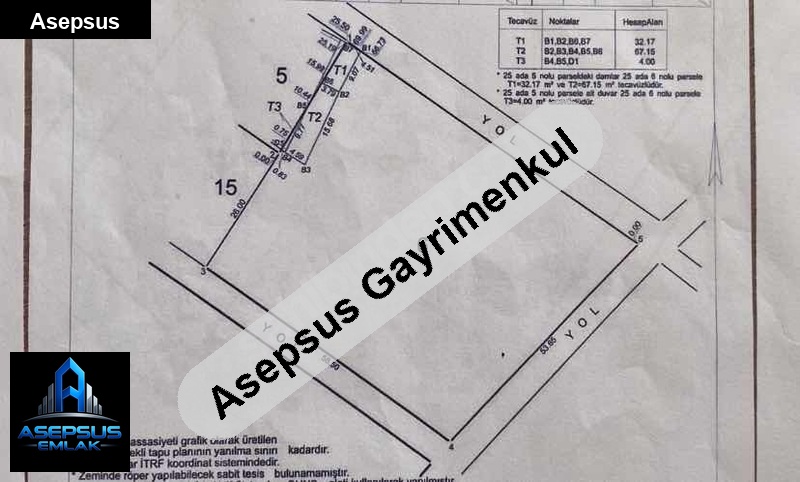Asepsus Emlak'tan  yeniköy mh. 'sinde satılık arsa