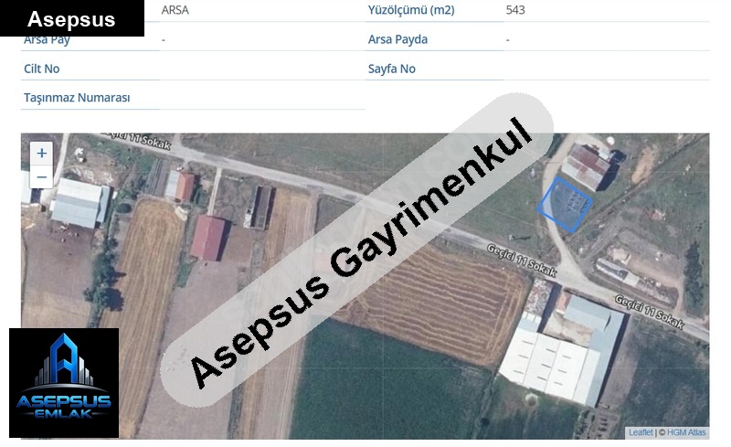 Asepsus Emlak'tan  boğazpınar mh. 'sinde satılık arsa