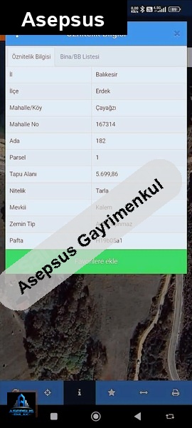 Asepsus Emlak'tan  şahinburgaz mh. 'sinde satılık arsa