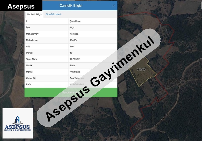 Asepsus Emlak'tan 3+1 kuruoba köyü 'sinde satılık arsa