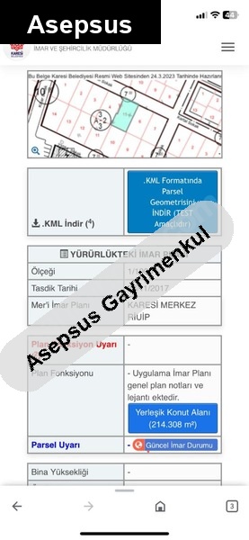 karesi camii karşısı satılık arsa