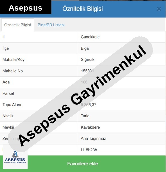 Asepsus Emlak'tan 3+1 sığırcık köyü 'sinde satılık arsa