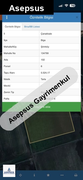 Asepsus Emlak'tan 3+1 şirinköy köyü 'sinde satılık arsa