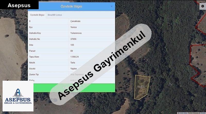 Asepsus Emlak'tan 3+1 yukarıinova köyü 'sinde satılık arsa