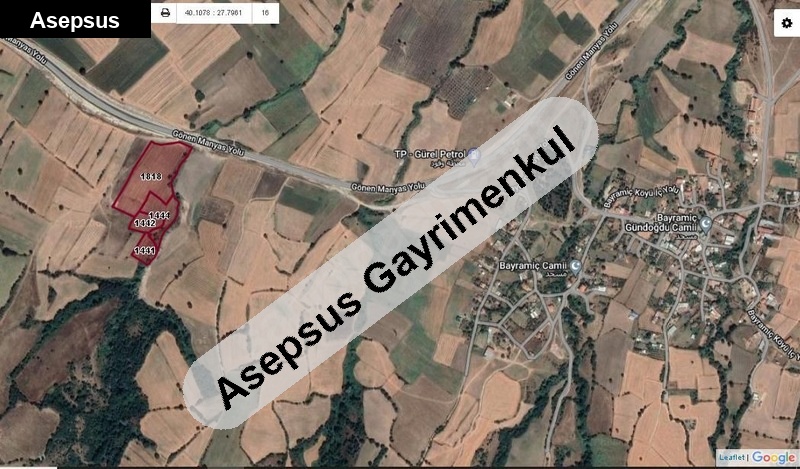 gönen asfaltli yola cephe bakimli cevi̇z bahçesi̇(araç takasi olur