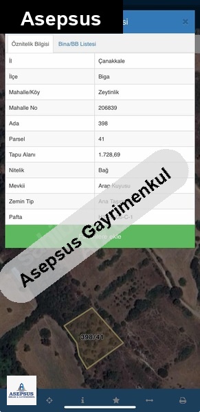 Asepsus Emlak'tan 3+1 karabiga bld. 'sinde satılık arsa