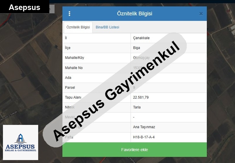 Asepsus Emlak'tan 3+1 çeşmealtı köyü 'sinde satılık arsa