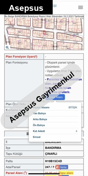 4 Kat Konut İmarlı Yatırımlık Arsa – Acil Satılık