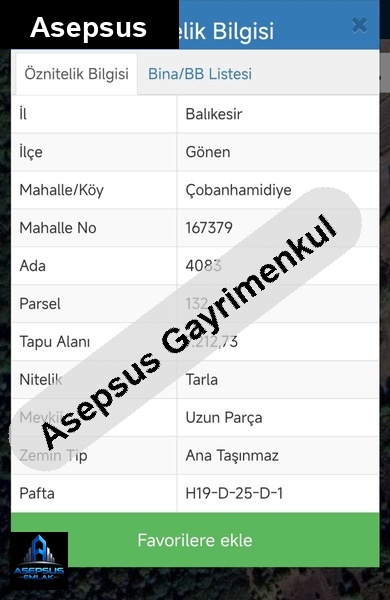 Asepsus Emlak'tan  çobanhamidiye mh. 'sinde satılık arsa