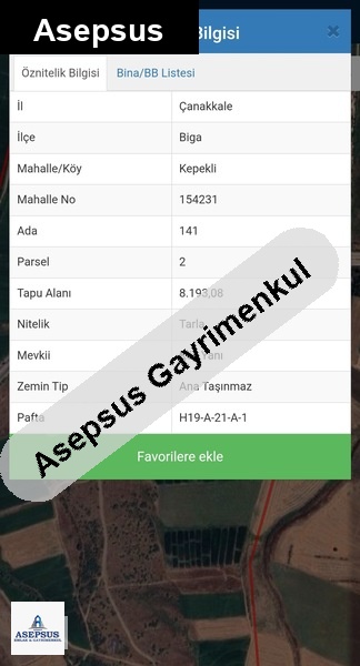 Asepsus Emlak'tan 3+1 kepekli köyü 'sinde satılık arsa