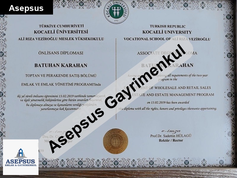 Asepsus Emlak'tan 3+1 yeşilköy köyü 'sinde satılık arsa