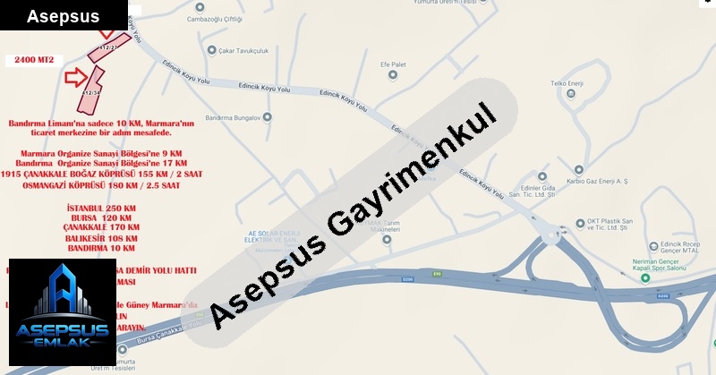 Asepsus Emlak'tan  edincik mh. 'sinde satılık arsa