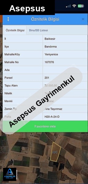 Asepsus Emlak'tan  yeniyenice mh. 'sinde satılık arsa