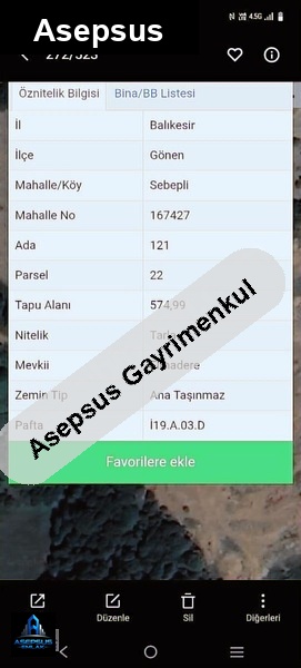 Asepsus Emlak'tan  sebepli mh. 'sinde satılık arsa