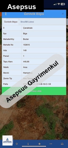 Asepsus Emlak'tan 3+1 bozlar köyü 'sinde satılık arsa