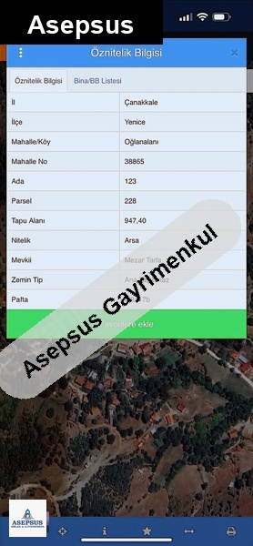 Asepsus Emlak'tan 3+1 oğlanalanı köyü 'sinde satılık arsa