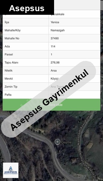 Asepsus Emlak'tan 3+1 namazgah köyü 'sinde satılık arsa