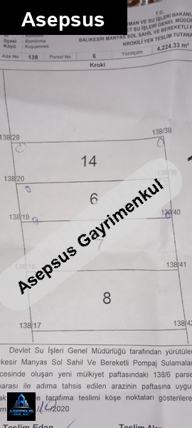 Asepsus Emlak'tan  kuşcenneti mh. 'sinde satılık arsa