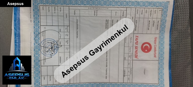 Asepsus Emlak'tan  muratlar mh. 'sinde satılık arsa