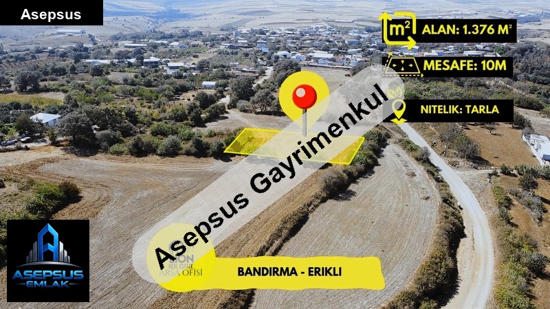 Asepsus Emlak'tan  erikli mh. 'sinde satılık arsa